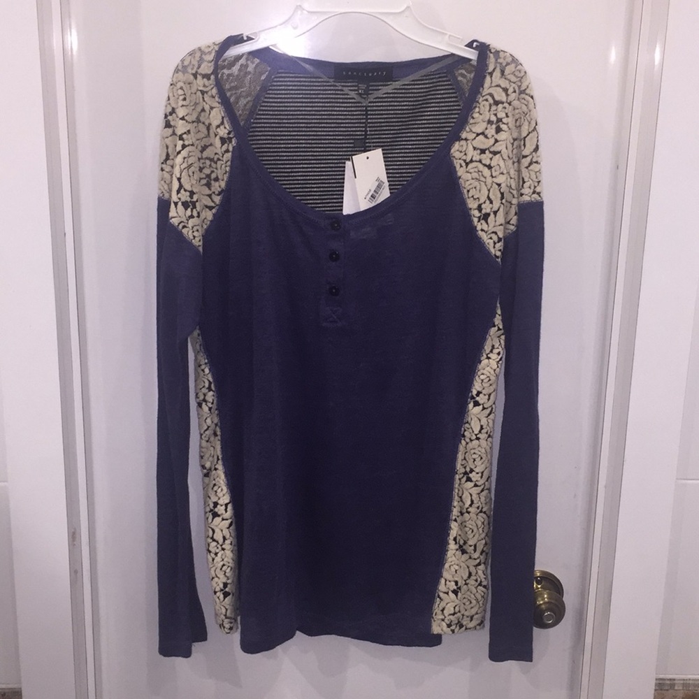 Sanctuary navy blue XL Long sleeve shirt